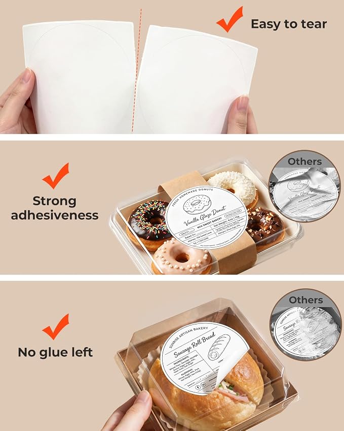 MUNBYN 4 Inch White Circle Thermal Labels for Business, 500 Sheets/1 Roll | Circle Thermal Labels, No BPA and BPS, Durable Adhesive, Print Clear and Sharp