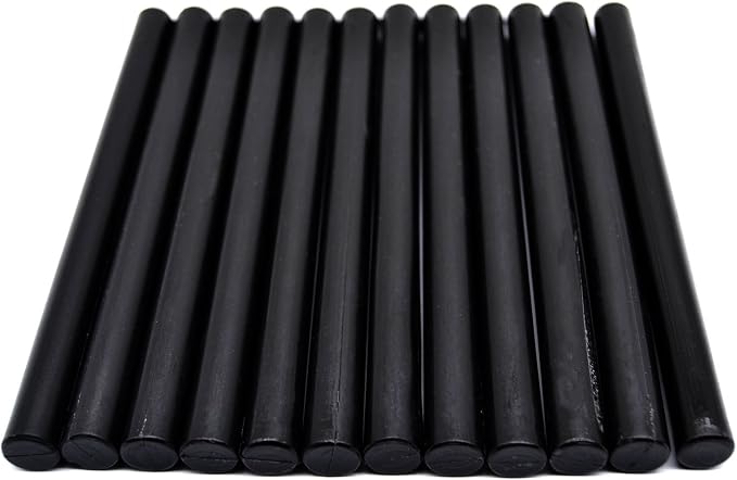 Black Large Sealing Wax Sticks for Hot Melting Glue Gun - Pack of 12 - Homemade Wax Seals for Thanks Card Envelope, Event Party Invitation, Hallowen Decors | 0.4-inch diameter, Homemade Wax Seals for Thanks Card Envelope, Event Party Invitation, Hallow...