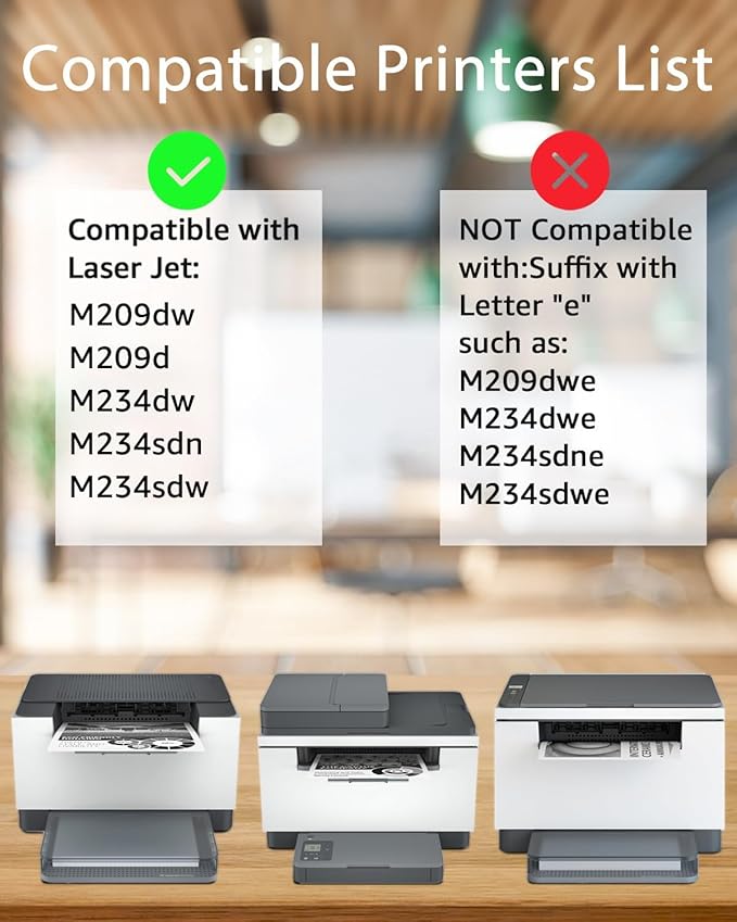 greencycle Compatible for HP 134A Black Toner Cartridge Work with Laser Jet M209dw M209d M234dw M234sdn M234sdw Cannot be Used for Laser 209dw𝐞 234dw𝐞 234sdn𝐞 234sdw𝐞(4PCS,with Chip)