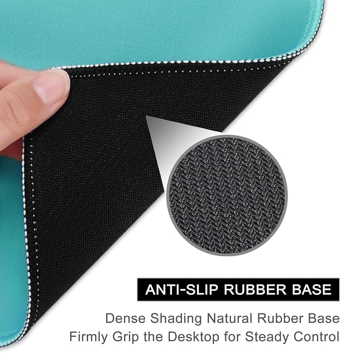 Hsurbtra Mouse Pad, Premium-Textured Square Mousepad 10.2 x 8.3 Inch, Stitched Edge Anti-Slip Waterproof Rubber Pretty Cute Computer Mat for Office Gaming Laptop Women Kids Malachite Green