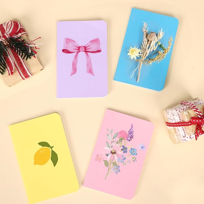LABUK 90 Pack Pocket Notebooks, Small Notebook Bulk, 3.5"x5.5" Lined Notebooks, A6 Colorful Cover Journals 24 Sheets/48 Pages/24 Colors