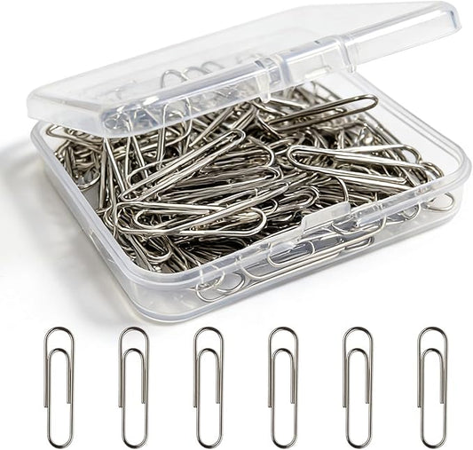 Paper Clips 100 Pcs 1.3 Inch Medium Silver Paperclips, for Office School Daily DIY Paperwork