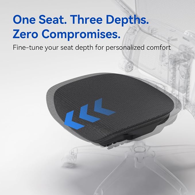 SIHOO B300 PRO Comfy Ergonomic Office Chair Without FOOTREST, Black | Mesh Computer Chair with 360° FILP-up 6D Armrests, 135° Reclining, Breathable Desk Chair for Home Office, Holds 300 LBS