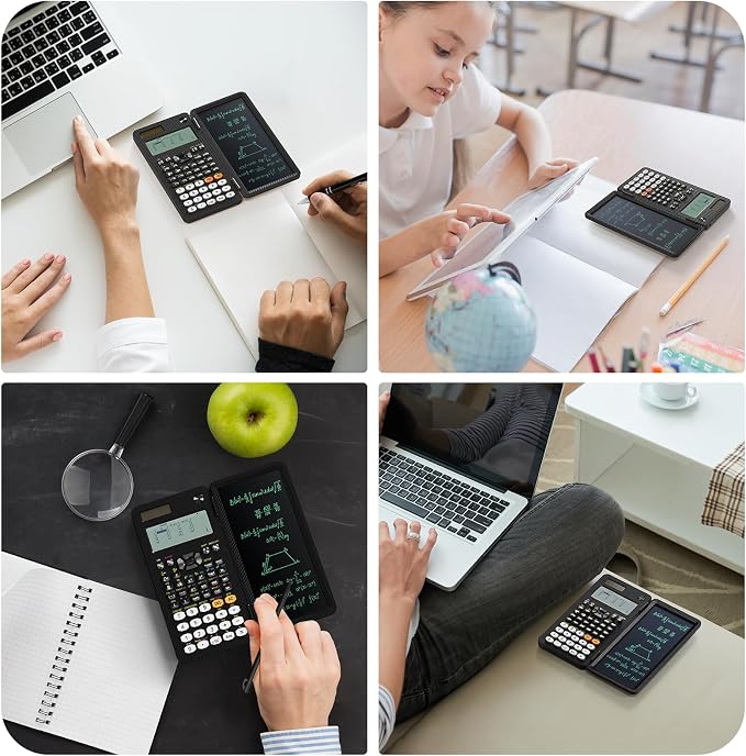 991EX Scientific Calculator 552 Functions 6-Line Display for High School | Desktop Calculator Rechargeable & Solar Power, with Erasable LCD Writing Tablet for High School College Graduate Student
