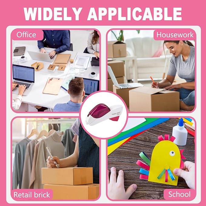Automatic Tape Dispenser for Wrapping Gifts, Handheld Packaging Tape Dispenser Gun with Cutter, Dispensers for Adhesive Tapes-White