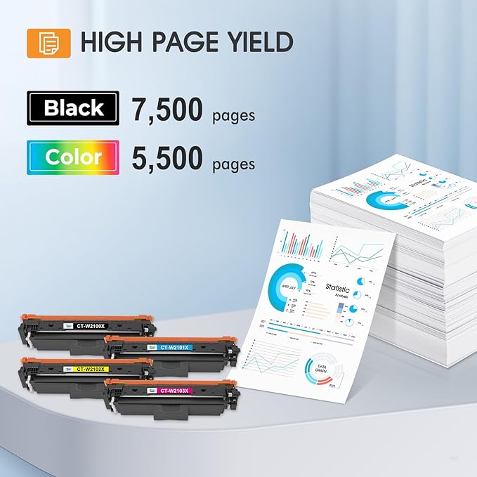 210X Toner Cartridges 4 Pack 4301fdw 4301 Compatible for HP 210X 210A 210 Toner Cartridges for HP Color LaserJet Pro MFP 4301fdw 4301fdn Pro 4201dw 4201dn W2100A W2100X Printer (with Chip)