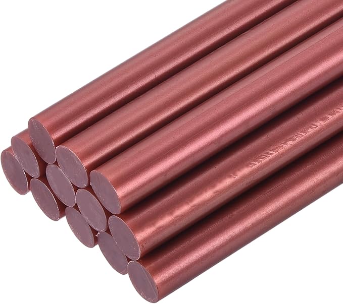 uxcell 12pcs Mini Hot Glue Sticks for Glue Gun 7/16 x 4 Inch Large Glue Sticks, 11 x 100mm Burgundy Red