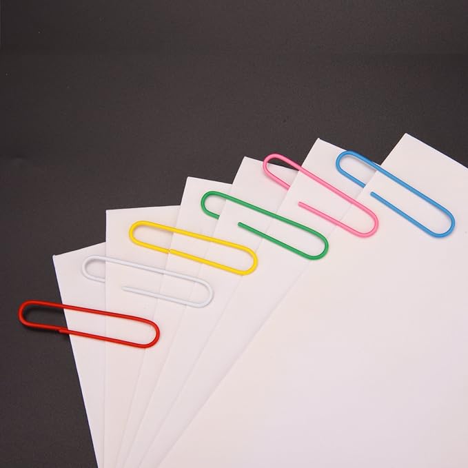 Sunmns 300 Pieces Large Colorful Paper Clips, 2 Inch