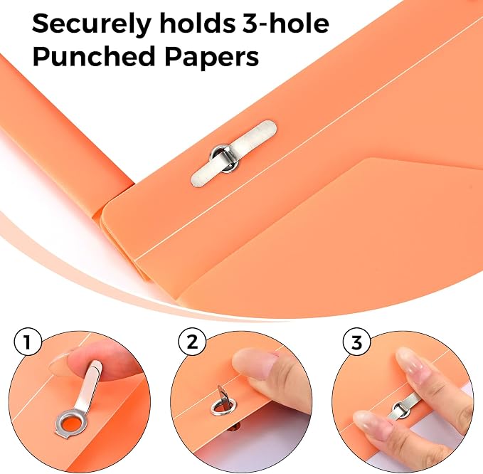Two-Pocket-Folders with 3 Prongs, Letter Size Plastic Folders with Pockets and Prongs, Poly Plastic Folders for Office & School. 6 Pastel Colors (Assorted Colors - 12 Packs)