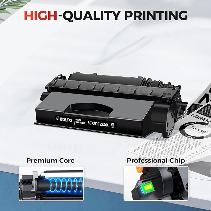 80X Toner Cartridge Black High Yield Replacement for 80X CF280X 80A CF280A | to Compatible with HP Pro Laserjet 400 M401A M401D M401N M401DN M401DNE M401DW, Pro 400 MFP M425SN M425DW Printer (2 Packs)