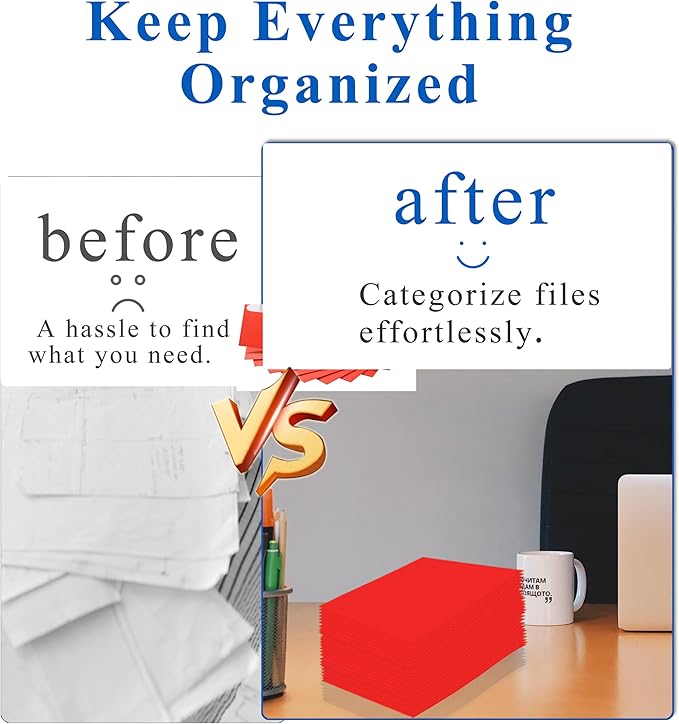 Zzrywuty File Folders with Pockets Letter Size,25-Pack Paper Folders with Card Slot,Red Two Pocket Folders for School Students,Businessmen,Home and Office Workers