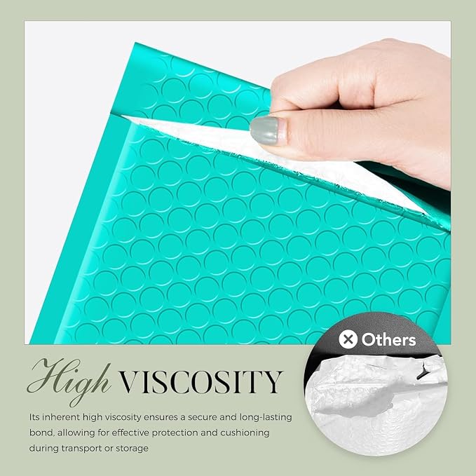Metronic 1000 Pack Bubble Mailers 4X8 Inch Teal Waterproof Padded Envelopes | Usable Size 4x7 Self-Seal Small Bubble Mailer Cushioning Bubble Envelopes for Shipping Jewelry Cards Packaging Supplies, Bulk
