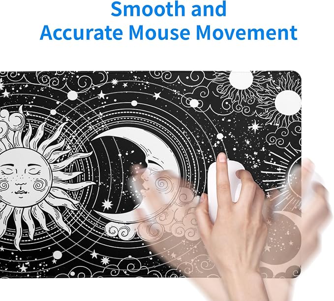 Magic Astrology Extended Big Mouse Pad Large, Gaming Mouse Pad Desk Pad,31.5x11.8 Inch Long Computer Keyboard Mouse Mat Black Mousepad with 3mm Non-Slip Base and Stitched Edge for Gaming and Office