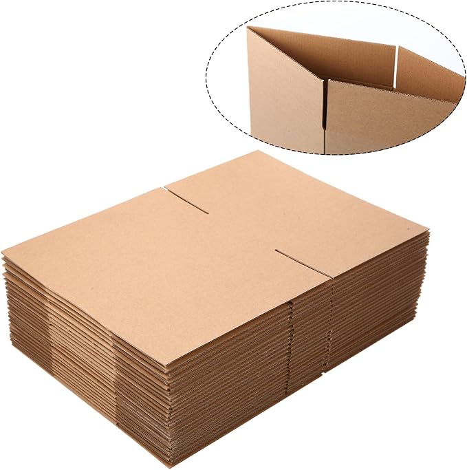 25 Packs 8"x6"x4" Small Kraft Cardboard Shipping Boxes for Mailing, Packing and Storing (8x6x4)