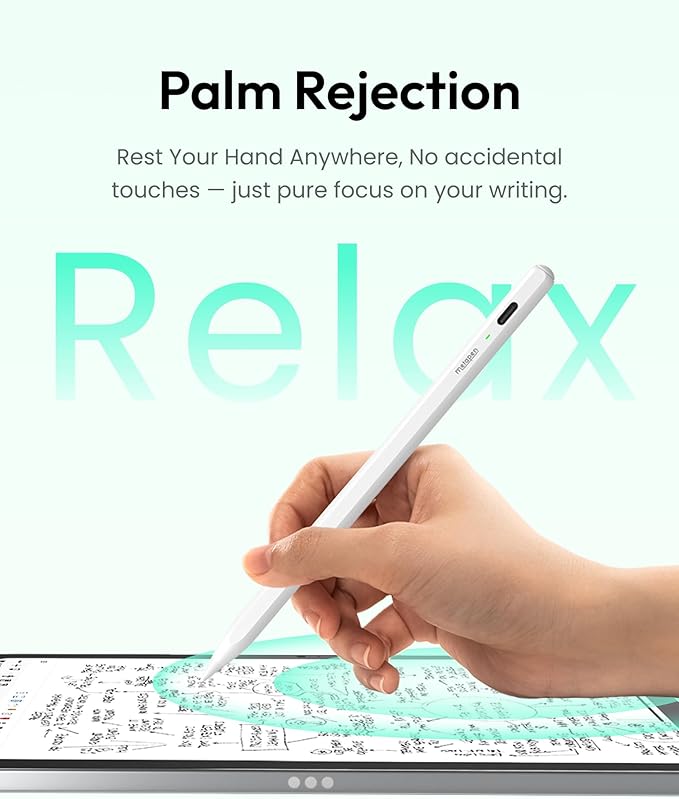 Metapen Pencil Air8 for Apple iPad 2018-2026, 10 Min Faster Charge, Palm Rejection Stylus Pen for iPad a16/11/10/9/8/7/6th Gen, Pro 12.9/11/13-inch M4, Air 3/4/5/M2/M3/M4, Mini 5/6th