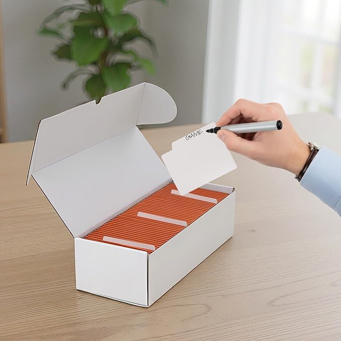 Bulk 200 Capacity Card Toploaders Storage Box, in Total 25 Pack All White Cardboard Shipping Boxes for 5000 Count 35pt 3x4 inch Toploaders or Toploaded Cards
