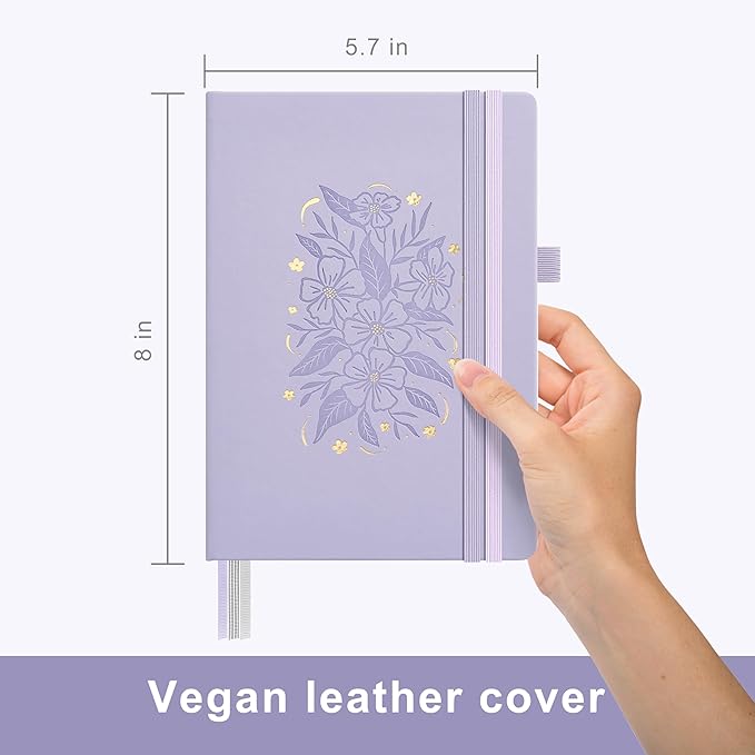 &And Per Se Lined Hardcover Notebook – A5 5.7"x8" College Ruled, 160 Pages, 100gsm Thick Paper – Aesthetic Journal for Women, Gift-Ready Planner, Everyday Writing Notebook (Lavender)