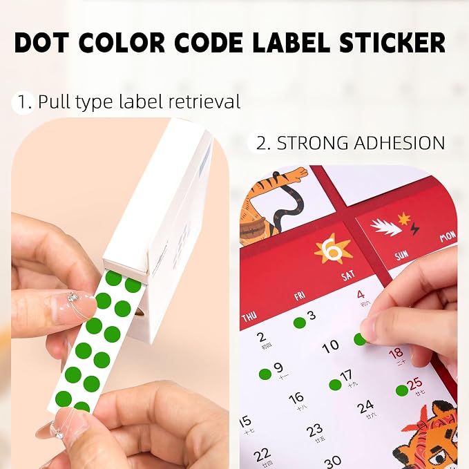 PARLAIM 1/4 Inch Circle Sticker Labels,1000 Stickers Round Color Coding Circle Dots Stickers, Adhesive Roll Dot Label for Inventory Organize, File Classification(Green)