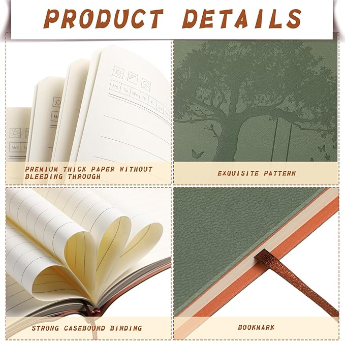 TaoBary 12 Pcs Employee Appreciation Gift A5 PU Leather Journals Bulk Colorful Tree Lined Journal Notebook Soft PU Leather Cover Ruled Writing Notebook for Office School Teacher Nurse (Vivid Color)