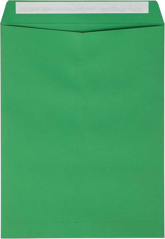 LUXPaper 9 x 12 Open End Envelopes | Peel & Press | Holiday Green | 80lb. Text | 50 Qty