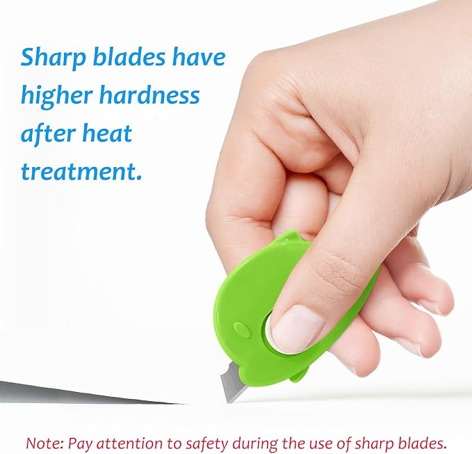 100 Pcs Mini Retractable Box Cutter Utility Knife,Cute Portable Letter Opener Envelope Slitter with Key Chain Hole,Compact Pocket Knife for Office School Stationery & DIY Crafts