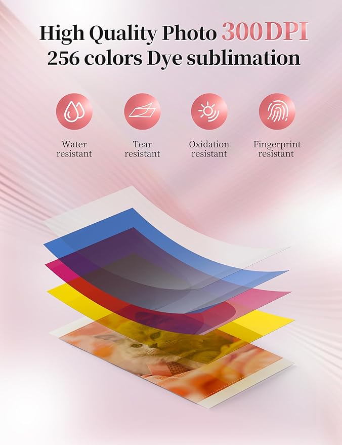 HPRT Photo Printer 4x6,+20 Sheets&1Ribbon White, Portable Instant Picture Printer for iPhone, Android, Audio Function, Thermal Dye-Sublimation, AR Video Printing,Wi-Fi Wireless Photo Printers