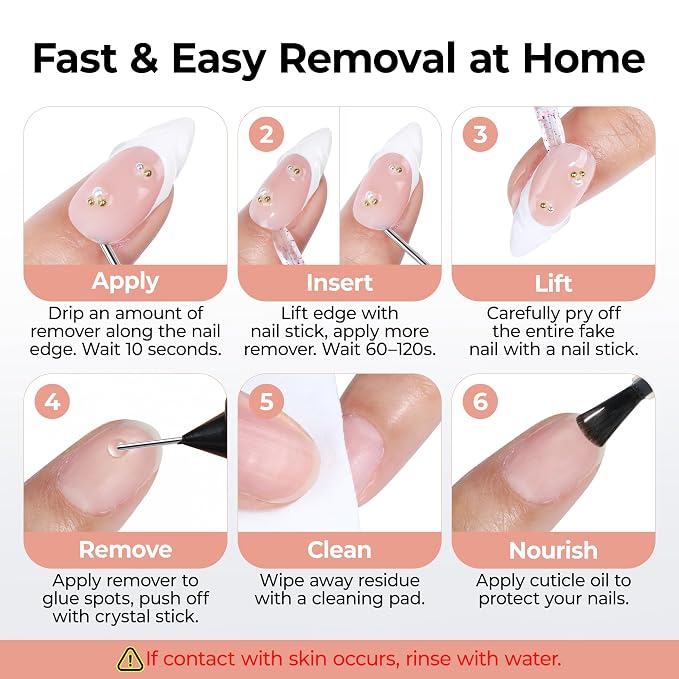 UNA GELLA Nail Glue Remover for Press On Nails 20ml Pinpoint Acetone-Free | Semi Solid Nail Glue Remover for Nail Tips, Gentle GLUE Remover with Upgraded Stick for Easy Removal Salon