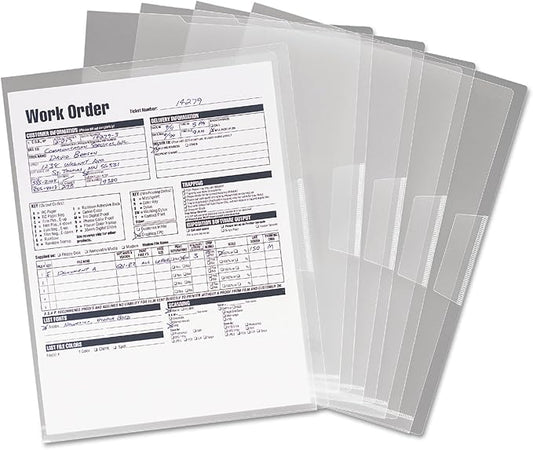 Smead Organized Up Poly Translucent Project Jacket, Letter Size, Clear, 5 per Pack (85751)