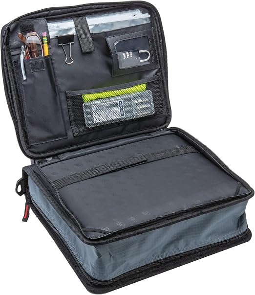 Case-it 2 Inch 3 O-Ring Zipper Binder with Padded Laptop Case Workstation, Shoulder Strap, LT-117, Black