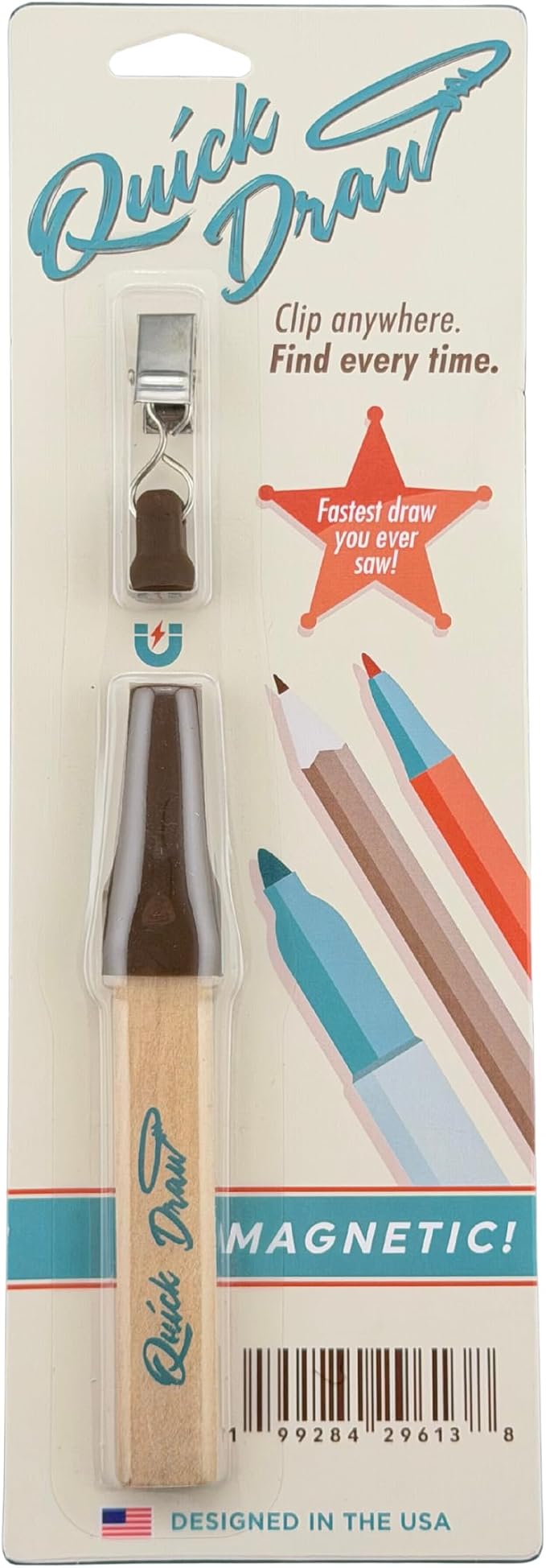 Quick Draw Magnetic Pencil Holder – Clip-On Tool Holder for Carpenter Pencils, Mechanical Pencils, Pens & Markers, Flexible Silicone Grip, No-String Quick Access (5)