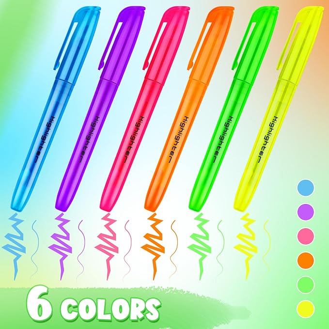120 Pieces Highlighter Bulk Assorted Colors Highlighter Markers Chisel Tip Highlighter Pens for School Classroom Office (120)