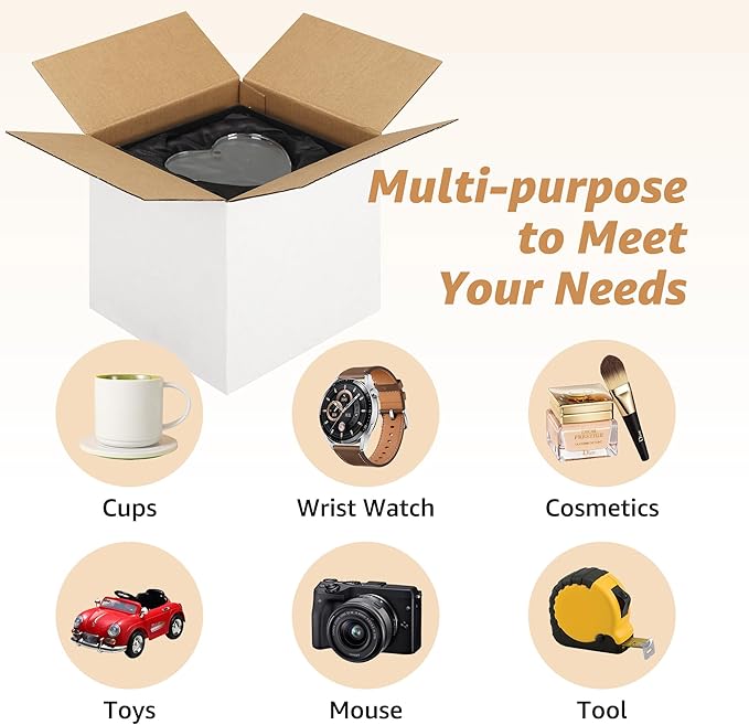 EXYGLO 40 Pack 4x4x4 Shipping Boxes for Small Business, White Corrugated Cardboard Small Box for Packaging, Moving, Mailing, and Storing