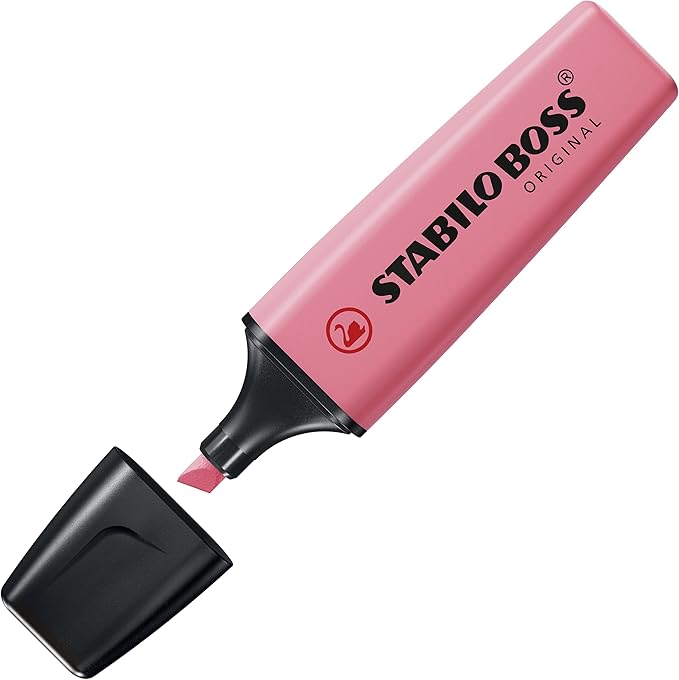 STABILO BOSS Original Pastel Highlighter, Cherry Blossom Pink,5mm,70/150 (Pack of 4)