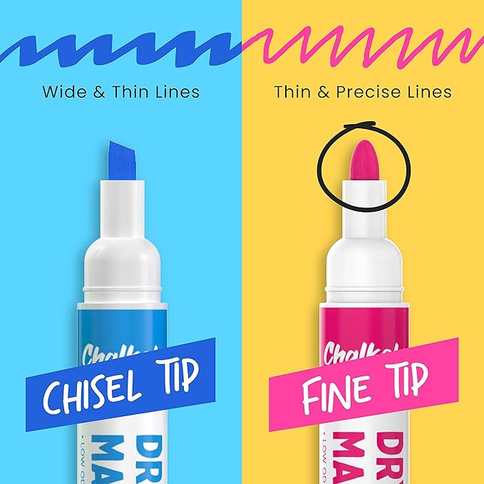 Chalkola Dry Erase Markers Fine Tip Bulk Pack of 60, Thin Point White Board Pens Dry Erase Pens - Non toxic, Low odor Whiteboard Markers for Kids, Teachers, Home, Office & Back to School Supplies