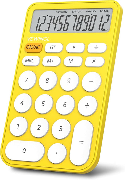 VEWINGL Standard Calculator, 12 Digit Large Display Desktop Calculator with Big Buttons for Office, School, Home & Business
