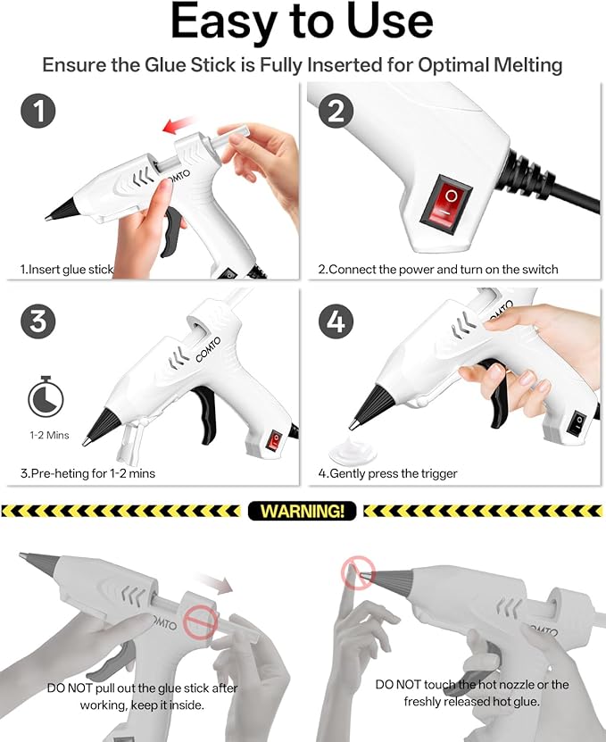 Hot Glue Gun Kit with 30 Sticks, 20W Fast Preheating Mini Hot Glue Gun and Sticks Set for School Crafts DIY Arts and Quick Home Repairs, White