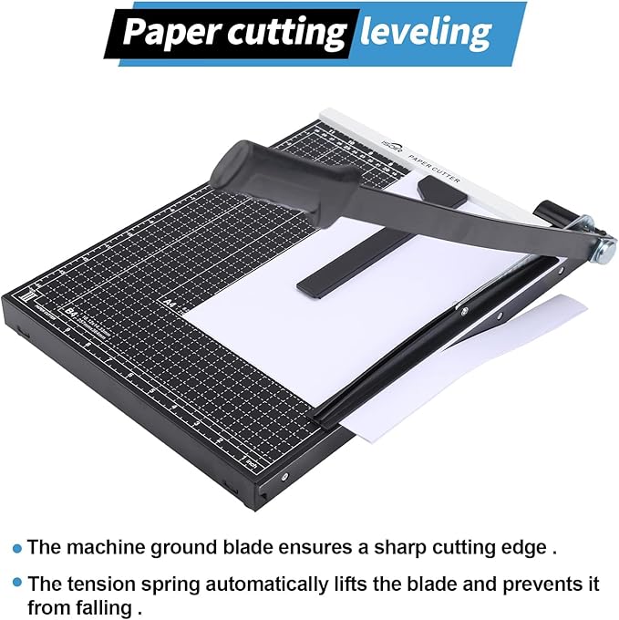 ISDIR 15" Guillotine Paper Cutter with Dual Pressure Bars, 15 Sheet Capacity, Magnetic Guide, Blade Lock, Heavy Duty Metal Base, for Cardstock, Crafts, DIY, Photos & Office