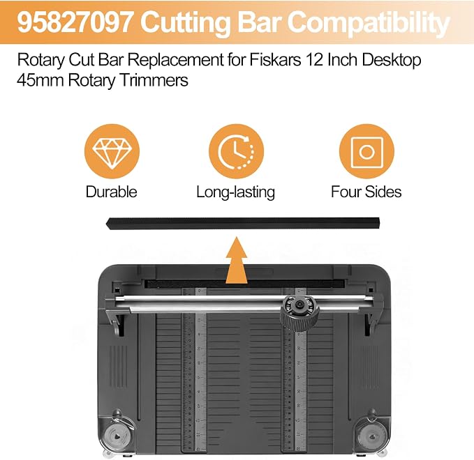 95827097 Rotary Cut Bar for Fiskars 12" 45mm Desktop Cutting Board Paper Rotary Cutter, Cut Bar for Offices, Printing Shops, Libraries, 1-Pcs