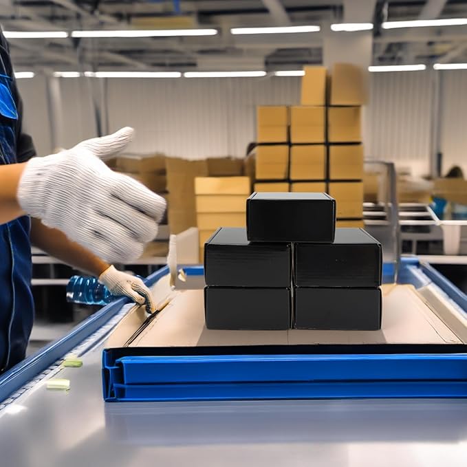 Rempry 50 Pack 4x4x2 Black Shipping Boxes, Small Cardboard Mailer Boxes for Small Business Shipping Packaging