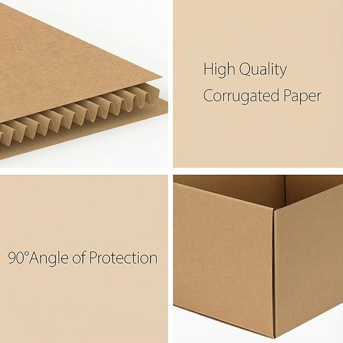 RLAVBL 4x4x1 Small Shipping Boxes Set of 50, Brown Corrugated Cardboard Box for Packing, Mailing, Business