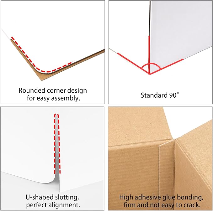 10x7x6 White Shipping Boxes, 30-Pack Mailing Boxes for Small Business, Corrugated Cardboard for Shipping, Packaging