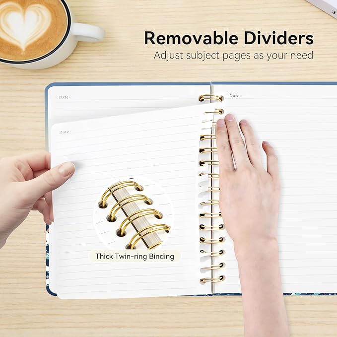 Lined Spiral Journal Notebook for Work A5, 160 Pages, Dinosaur Cat | College Ruled Spiral Journal for Women, Hardcover with Elegant Design for Note-Taking, 5.5 * 8.25 inch
