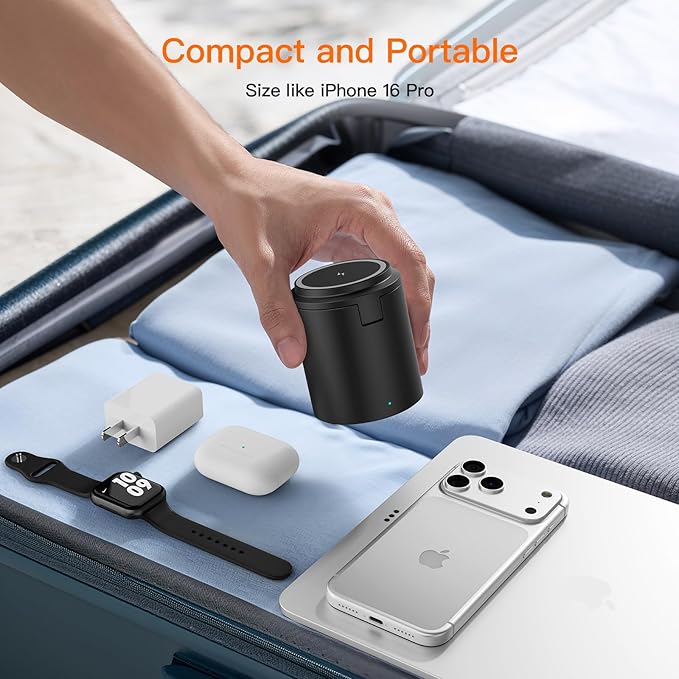 Foldable Magnetic 3 in 1 Wireless Charger Stand for iPhone Watch AirPods | A Must-have for Portable Travel,15W Magnetic Charging Station for iPhone 17 16 15 14 13 12 Series Wireless Charging Station