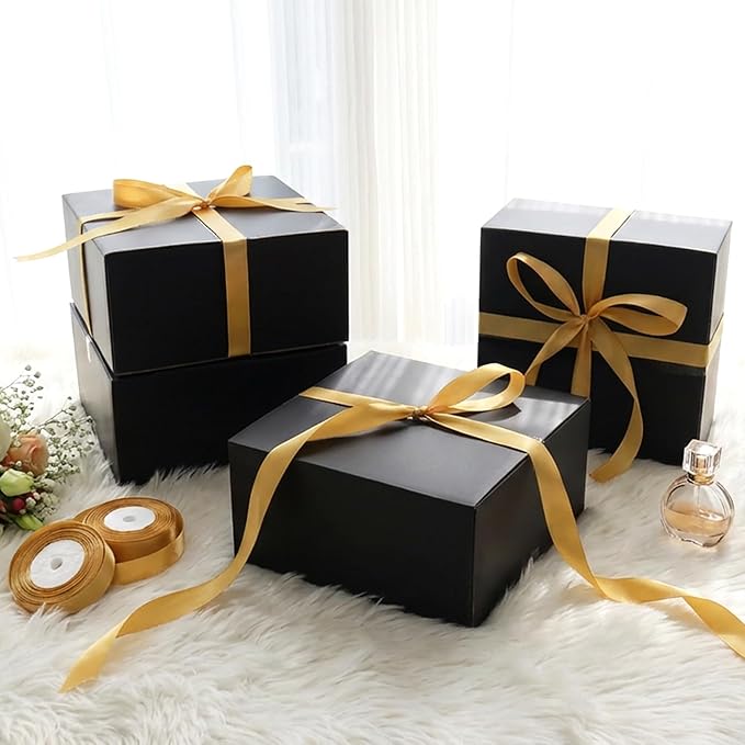 8x8x4 Black Shipping Boxes, 30 Pack Medium Mailer & Packaging Boxes for Small Business, Heavy Duty Corrugated Cardboard, Ideal for Shipping & Packaging
