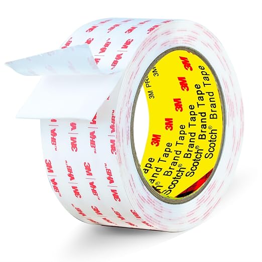 3M Double Sided Tape Heavy Duty 2in X 9.85ft, Removable Mounting Tape | White Sticky Foam Tape for Wall, Picture Hanging Strips, Poster Hanger, Waterproof Adhesive Strips for LED Light