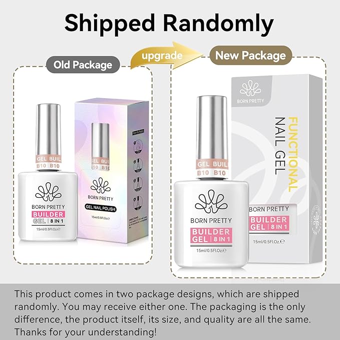 Born Pretty Builder Gel for Nails 15ML,8-in-1 Nude Brown Builder Nail Gel,LED Lamp Cured Color Base Gel Polish Coat Strengthener Extension Rhinestone Glue in a Bottle for DIY Home Salon Gifts
