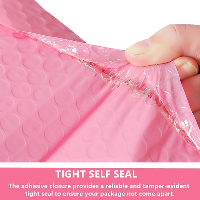 Small Bubble Mailers 3.5X5.9 Inch 12 Pack Poly Padded Envelopes Thicken Business Mailing Packages Opaque Self Seal Boutique Shipping Bags Mailer (Pink)