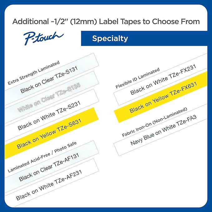 Brother Genuine P-Touch TZE-MQG35 Tape, 1/2" (0.47") Laminated White on Lime Green Water-Resistant 0.47" x 16.4 ft (24mm x 8mm), Single-Pack