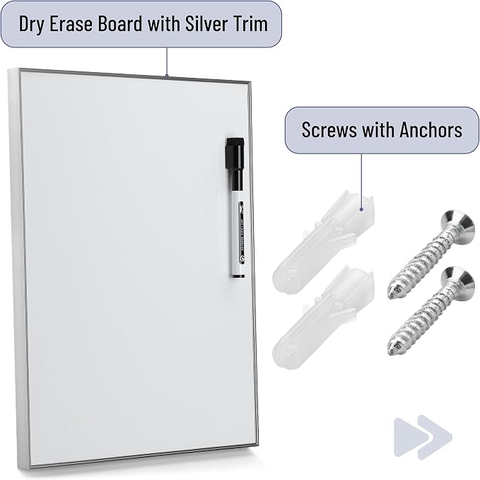 Mr. Pen- Small Dry Erase Board, 11x14 Inches | Whiteboard with Black Dry Erase Marker, Aluminum Frame, Magnetic Small White Board for Students, Home, Office and Classroom