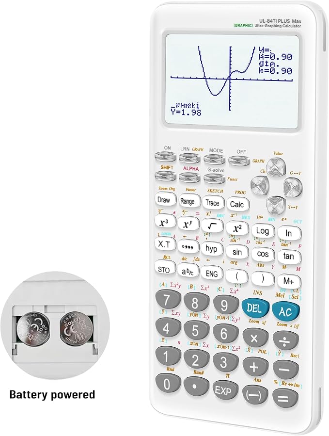Graphing Calculator, Calculator with Graphics Functions, Large Display for Students, Algebra Calculus Trigonometry, 360+ Functions, UL-84